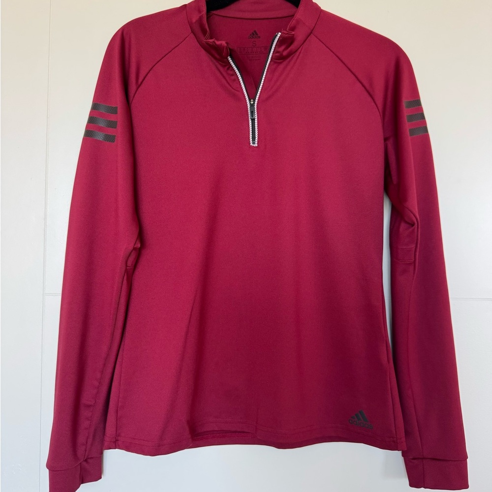 Adidas Club Midlayer Maroon Quarter-Zip Pullover